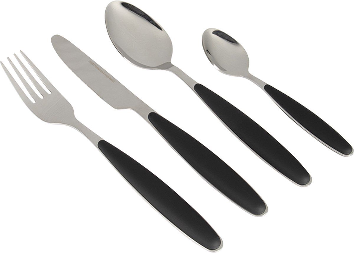 Gimex Bestek - Zwart - Soft Touch heft - 16-Delig
