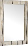 vidaXL Wandspiegel Rechthoekig Wit 50 x 2,5 x 70 cm Massief Mango Hout
