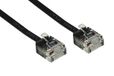 LINK LKFCF10 UTP netwerkkabel CAT6A ultraplat met ruimtebesparende stekker 1 m kleur zwart