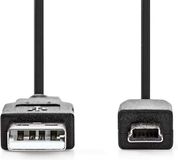 Nedis Câble USB - USB 2.0 - USB-A Mâle - USB Mini-B 5 Broches Mâle - 1,00 m - Noir
