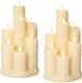 Anna's Collection Bougies LED - 2x - blanc ivoire - 14,5 x 25,5 cm - avec minuterie - bougies à goutte