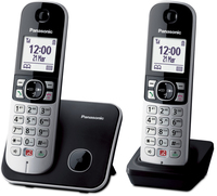 Panasonic KX-TG6852NLB - Duo Dect Huistelefoon - 2 Handsets - Zonder Antwoordapparaat - Grijs/Zwart