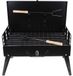 Barbecue portable au charbon de bois - Grill de camping pliable - Grill de table pour cuisine extérieure - Grille pour pique-nique et plage - Noir
