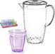 Jja Showroom And Head Office Stevige sapkan/water/schenkkan karaf met deksel 2 liter set met 12x kunststof gekleurde drinkglazen 250 ml