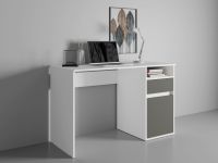 Bureau BIDOU 1 porte 1 tiroir blanc/graphite