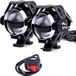 NCD E-Commerce Handel GmbH Set de 2 phares de moto, phares LED pour conduite de nuit, feux de route/feux de croisement/clignotants (3 modèles), réglables avec interrupteur.