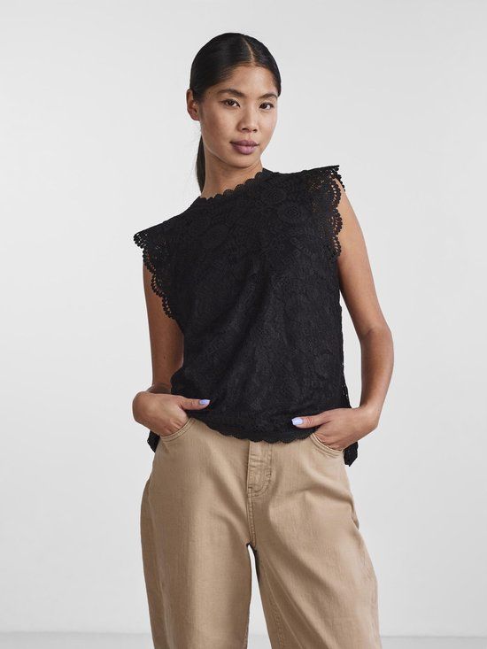 PIECES PCOLLINE SL LACE TOP NOOS Dames Tanktop - Zwart - Maat M