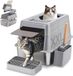 Merkloos / Sans marque BeiJingLiangPinJiaZuoKeJiWenHuaFaZhanYouXianGongSi RVS Kattenbak - Met deksel en 110° opklapbaar design - 38L capaciteit