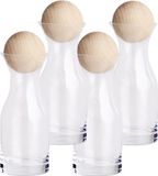 Zeller 4x Glazen kleine flessen/karaffen met bal dop - 250 ml