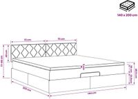 vidaXL Ottomaanse Bed met Matras en LED Taupe 140 x 200 cm Stof