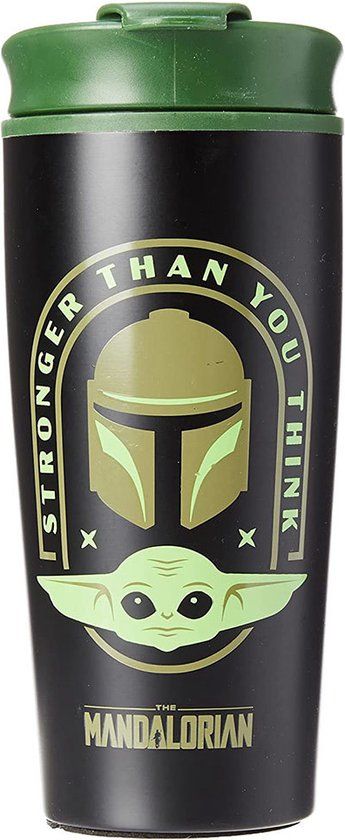 Pyramid Star Wars: The Mandalorian - "Stronger Than You Think" Metalen Reisbeker