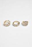 Urban Classics Dollar Ring 3Pack Ring - S/M - Goudkleurig