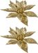 Cosy & Trendy Kerstboomversiering Bloem - 3x - 15 cm - goud - op clip - ornament - kerst - kerstster