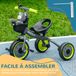 AIYAPLAY Tricycle enfant - Métal - 70,5x53x58cm - Noir