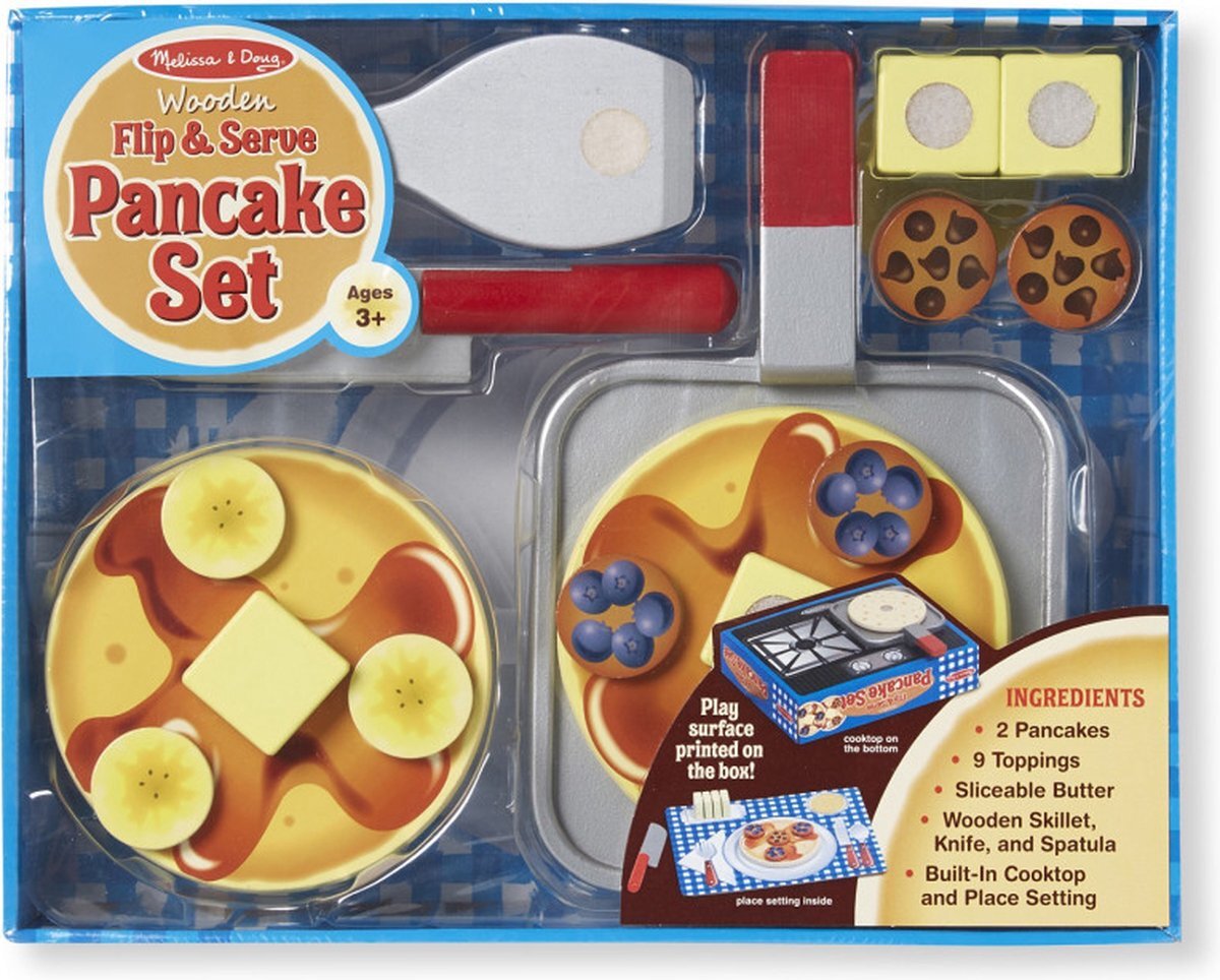 MELISSA & DOUG Flip and Serve Pannenkoekenset doen alsof Play Eten 3+ Cadeau voor Jongen of Meisje