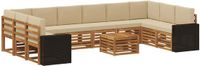 vidaXL - Buiten bankenset 11 st Natuurlijk en Beige Polyester