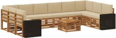 vidaXL - Buiten bankenset 11 st Natuurlijk en Beige Polyester