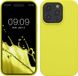 kwmobile Case voor iPhone 15 Pro - Slank TPU-Hoesje met Zachte Afwerking - Citroengeel