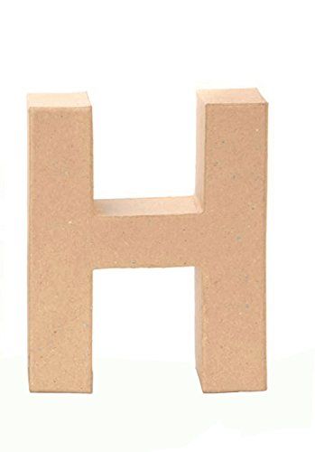 Glorex - Letter H - Bruin karton - 17,5 x 5,5 cm - Om te decoreren