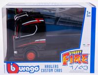 Bburago STREET FIRE HAULERS CUSTOM CABS - SCANIA S730 ZWART - 1:43 Schaal - Ongelooflijk gedetailleerde gegoten replica verzamelwagen