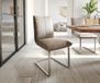 DELIFE Stoel Lelio-Flex roestvrij staal microvelours taupe vintage pocketvering kern