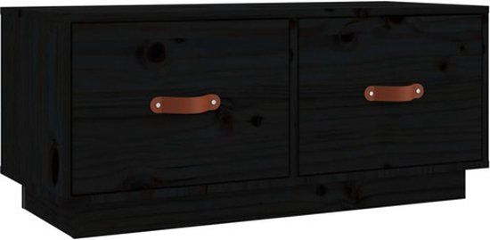 vidaXL Tv-meubel 80x34x35 cm massief grenenhout zwart