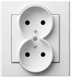 Ospel Dubbel stopcontact met aarding, wit SONATA