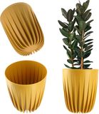 KADAX Bloempot van kunststof, ronde bloempot met inzetstuk, diameter 19 cm, donkergeel