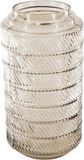 Housevitamin Vaas Hoge Bloemenvaas Relief Glas Bruin 12,5x23cm