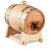 Merkloos Relaxdays Mini Whiskey Vat - 1,25 Liter - Houten Vat met Kraantje - Drank Dispenser - Natuur