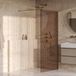 Brauer Oblivion - Inloopdouche - Brons Glas - 90 x 200 cm - incl. Glascoating - PVD Goud Geborsteld