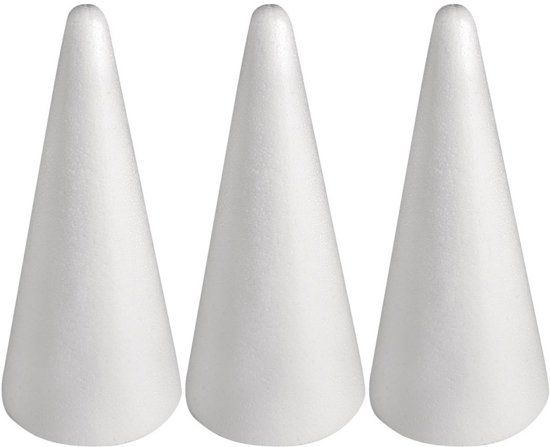 Rayher Hobby Piepschuim Kegel Vormen - 28 cm - Wit - Knutselen