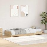 Maison Exclusive - Cadre de lit avec tête de lit, chêne Sonoma, 80 x 200 cm, bois composite
