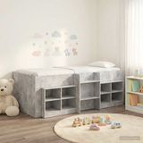 vidaXL Loft Bed Frame with Cabinet with Shelf 3 pcs Concrete Grey Engineered Wood