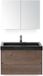 BES LED Dante Badmeubelset 80 cm - Tabacco - Wastafel Hardsteen Wit Lucca met Spiegelkast