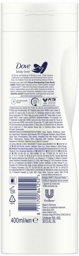 Dove Body Love Pampering Care Body Lotion - 6 x 400 ml