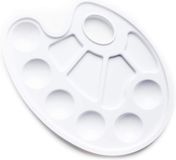Merkloos Ovale Mengpalet Tray - Kunststof - 5 Stuks - Wit