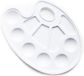 Merkloos Ovale Mengpalet Tray - Kunststof - 5 Stuks - Wit
