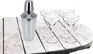 Royal Leerdam Cocktailshaker zilver 500 ML met 4x Cocktailglazen Margarita transparant 300 ML