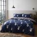 Jeu de literie avec motif de cerf, 160x220 cm + 50x70 cm, couleur bleue