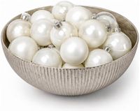 Decoris Petites boules de Noël - 36x pc - blanc - D4 cm - verre - décoration de Noël
