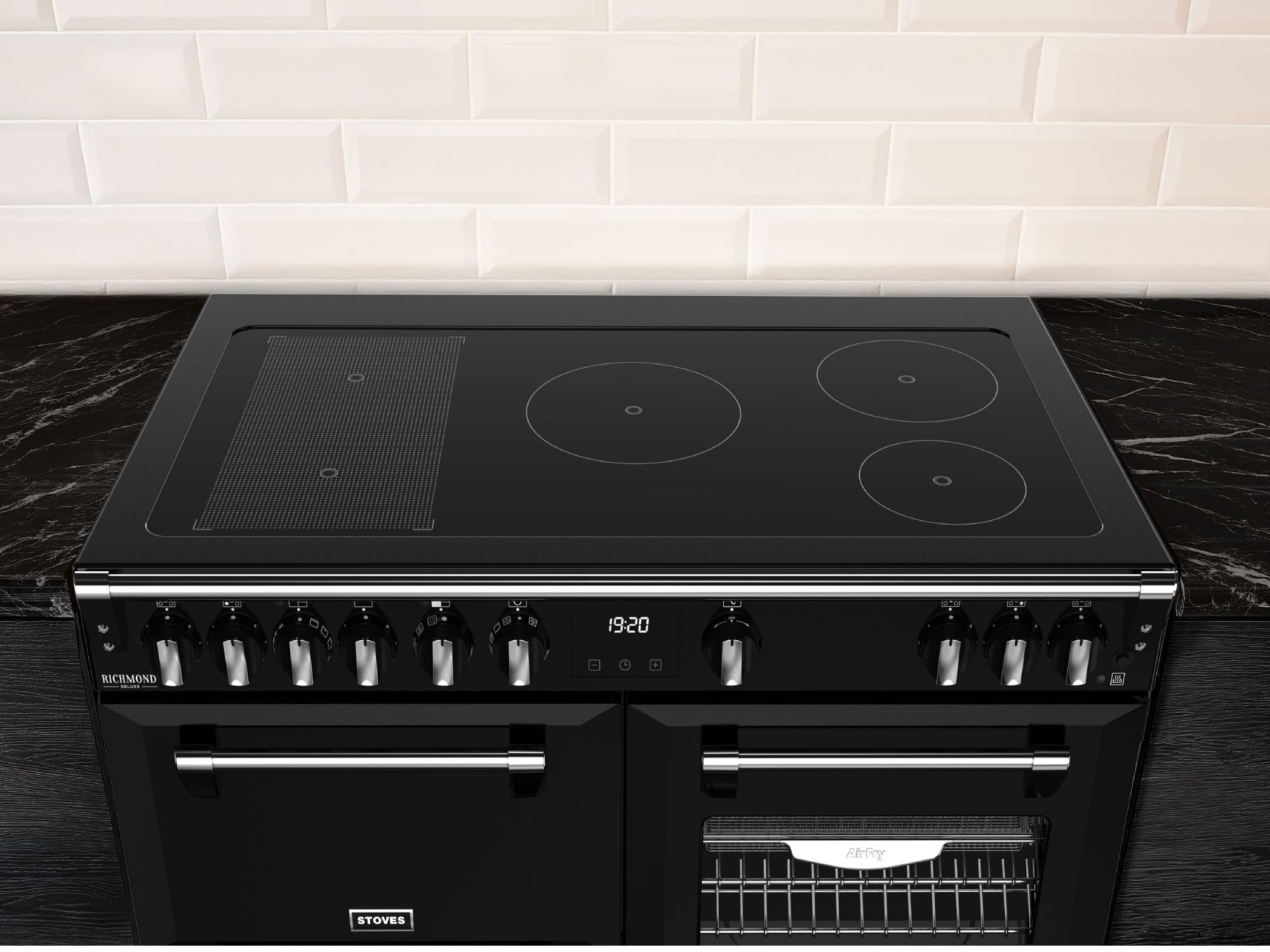Stoves ST444412012 Range-fornuis Elektrisch Inductiekookplaat 5 zones Blauw