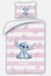 Halantex Housse de couette Lilo & Stitch 140x200 cm avec taie d'oreiller 50x70 cm Coton Rose