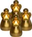 Anna's Collection LED kaars engel - 4 stuks - goud - 14 x 8 cm - met timer