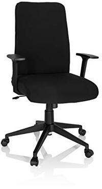 HJH OFFICE 724581 Home-Office bureaustoel COSIO I stof zwarte draaistoel gevoerd, rugleuning ergonomisch, kantelfunctie, donkerblauw, één maat