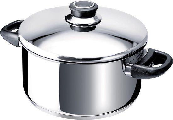Beka Polo Kookpot Met Deksel - Ø 24 cm - 5L - RVS - Zilver