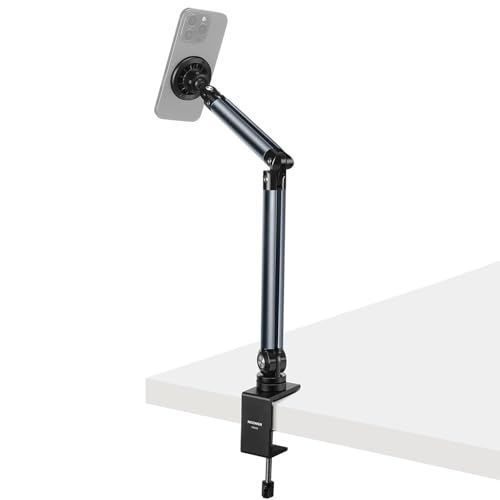NEEWER BASICS Magnetische mobiele telefoonhouder standaard voor bureau en bed, spanning verstelbare bovenliggende bureauhouder compatibel met MagSafe iPhone 16 15 Pro Max Plus 14 13 12 voor