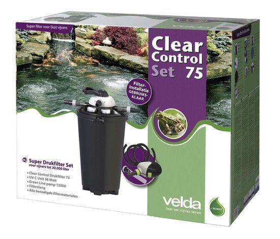 Velda Clear Control 75 Set - Vijverfilter - Zwart - Kunststof - 45 x 30.4 x 80 cm