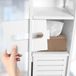 Merkloos Badkamerkast met toiletrolhouder en opbergruimte - Hoge kast voor badkamer - Smalle toiletpapierkast - Badkamerplank met lade en deuren - 80 x 15,5 x 15 cm