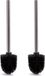 Merkloos WC/Toiletborstel los model - 2x - Zwarte kunststof borstel - RVS steel - D8 x 32 cm
